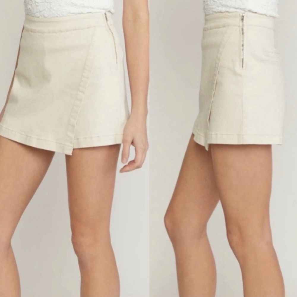 NWT Entro Zip Side Denim Skorts